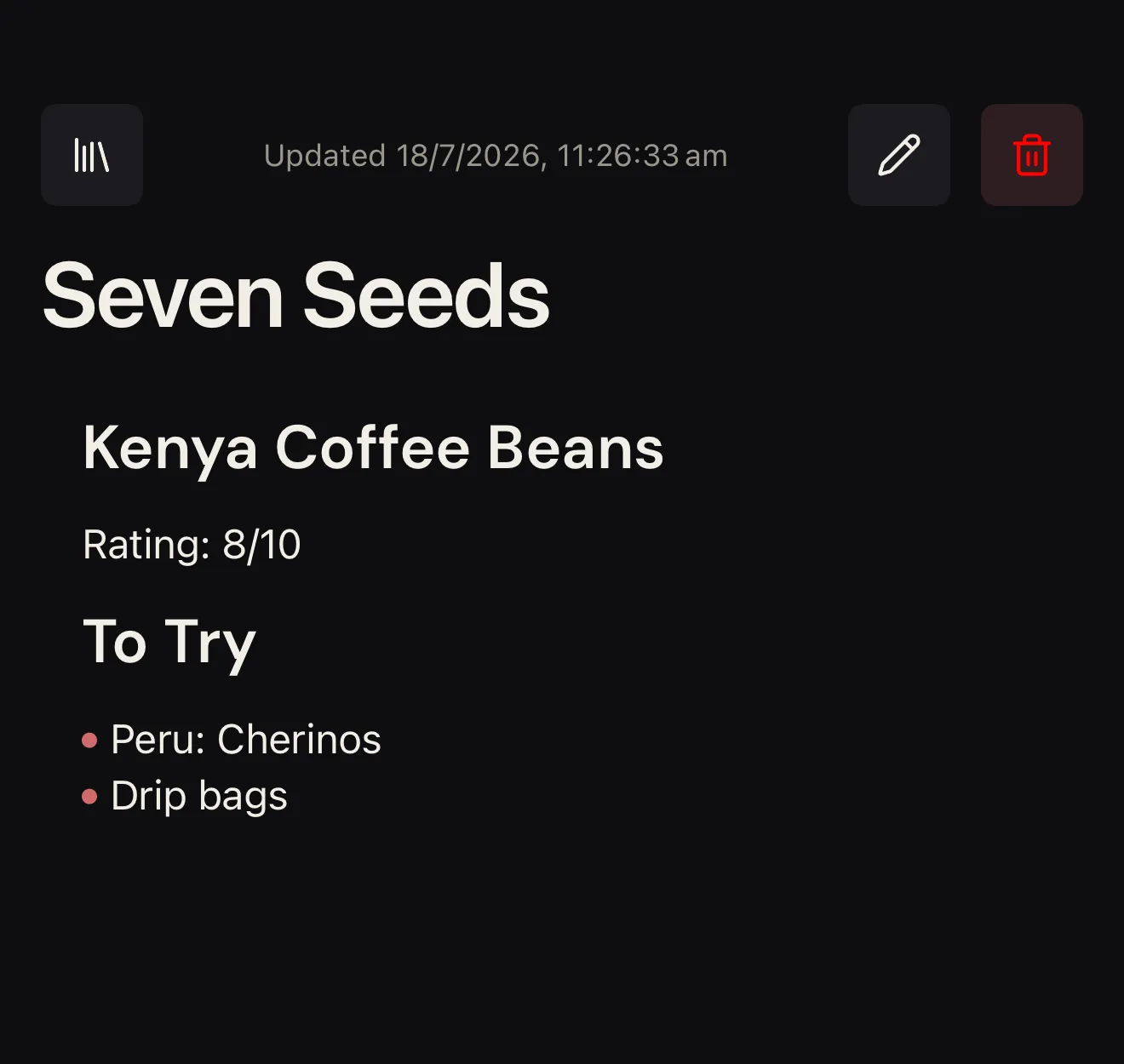 The linked Seven Seeds page in Zenodot